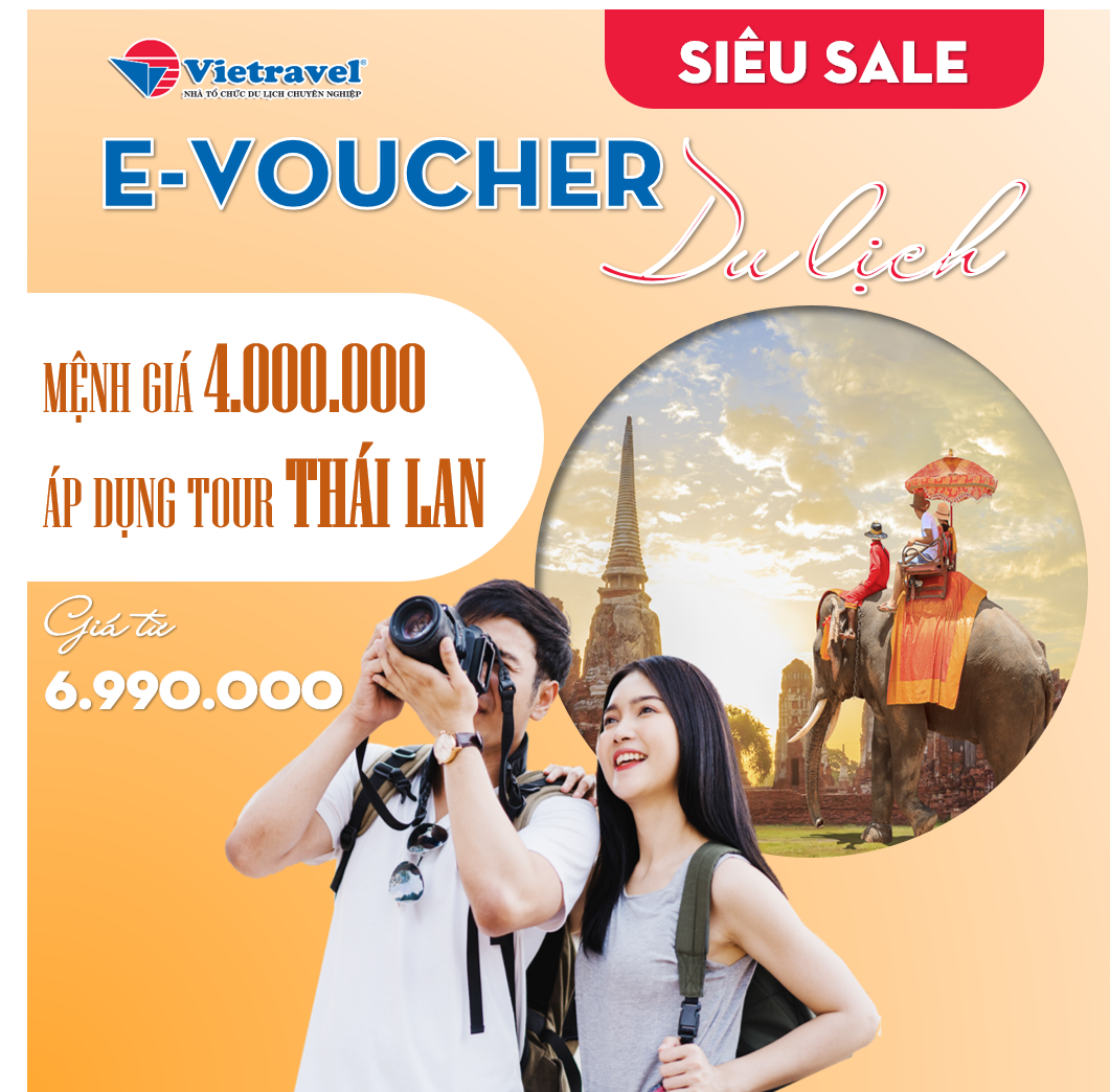 Hình ảnh [EVoucher Vietravel] Mệnh giá 4.000.000VND áp dụng cho tour Thái từ 6.990.0000