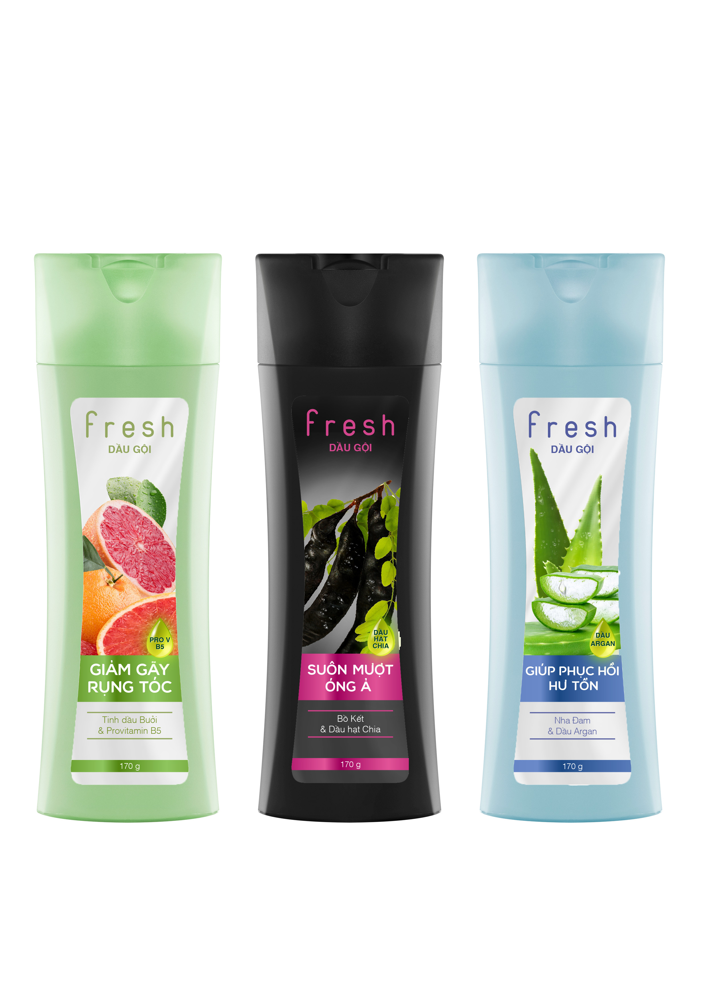 Dầu gội Fresh Suôn mượt óng ả chiết xuất Bồ kết 170g