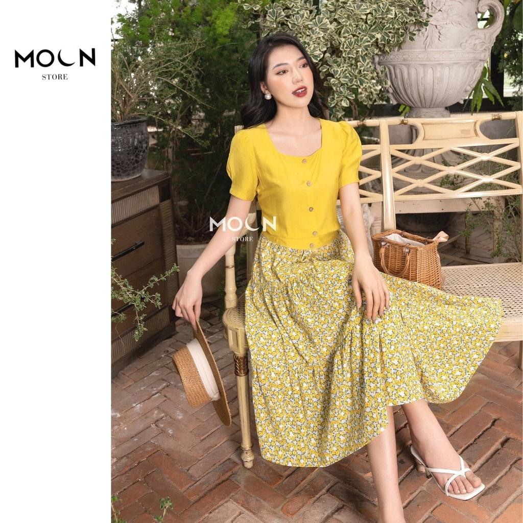 Chân váy hoa dáng xòe mùa hè chất lụa siêu mát 3 màu thiết kế trẻ trung MCV339 MOON STORE