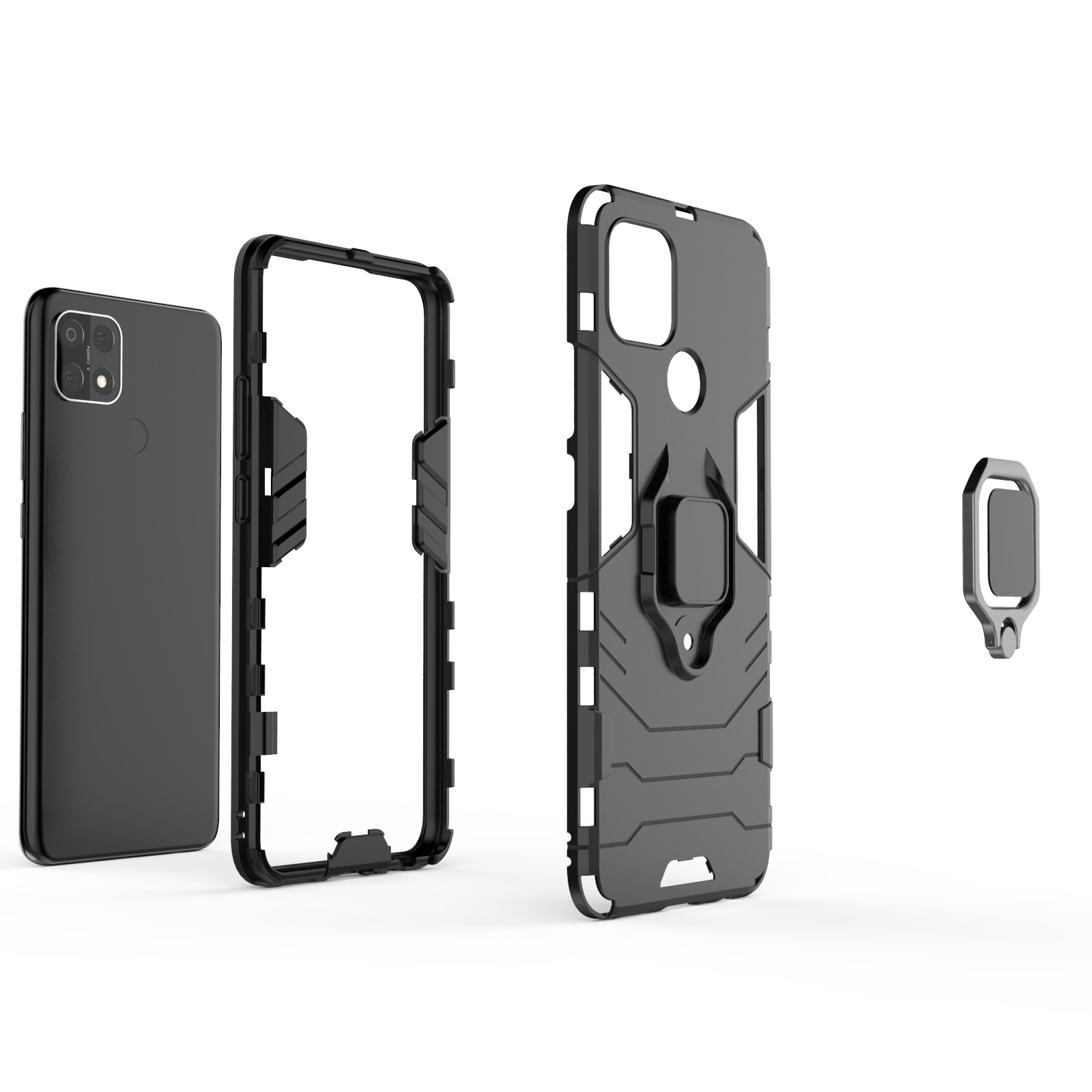 Ốp lưng dành cho OPPO A15 Iron Man iRing Nhựa PC cứng viền dẻo chống sốc cao cấp