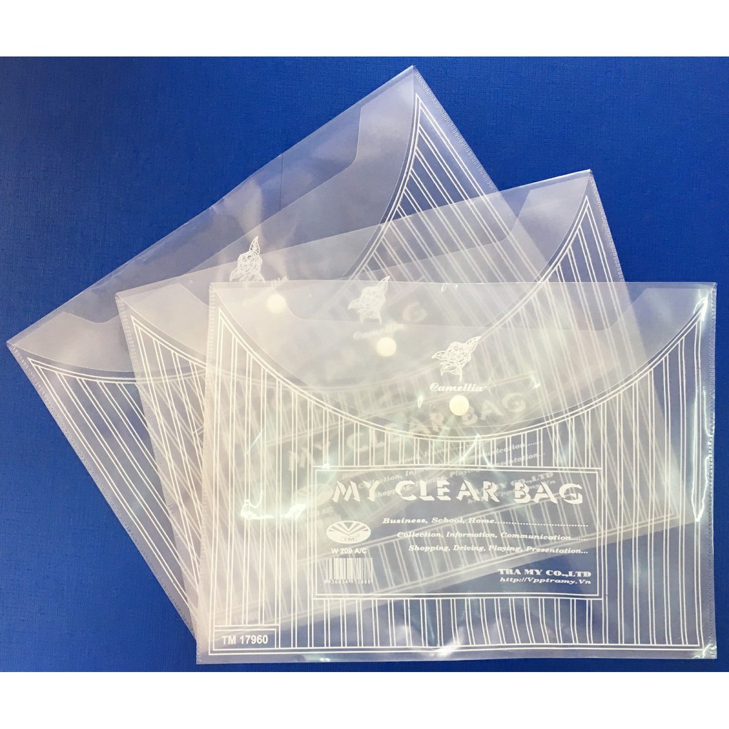 Sỉ - Bìa đựng tài liệu A4 My Clear bag trong suốt / Túi My Clear loại dày - Túi đựng tài liệu giấy A4