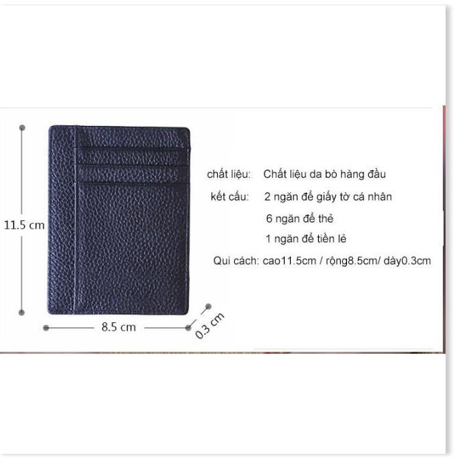 Ví đựng giấy phép lái xe, thẻ ATM Genuine Leather mỏng