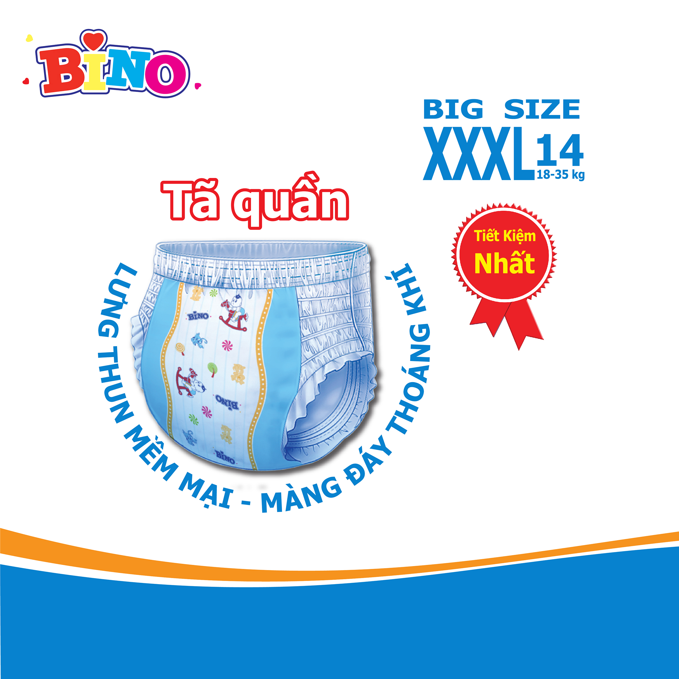 Combo 2 gói tã quần bino kool pants XXXL14 big size ( 18-35kg )