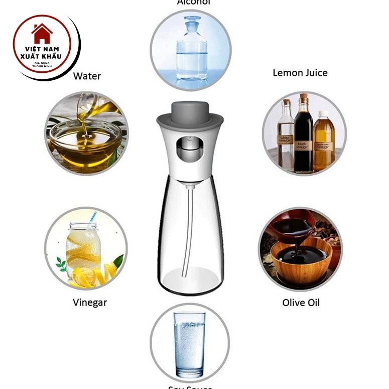 Chai Bình Xịt Dầu Ăn Dấm Phun Sương Bằng Thủy Tinh Cao Cấp OBA Tiện Lợi Vệ Sinh