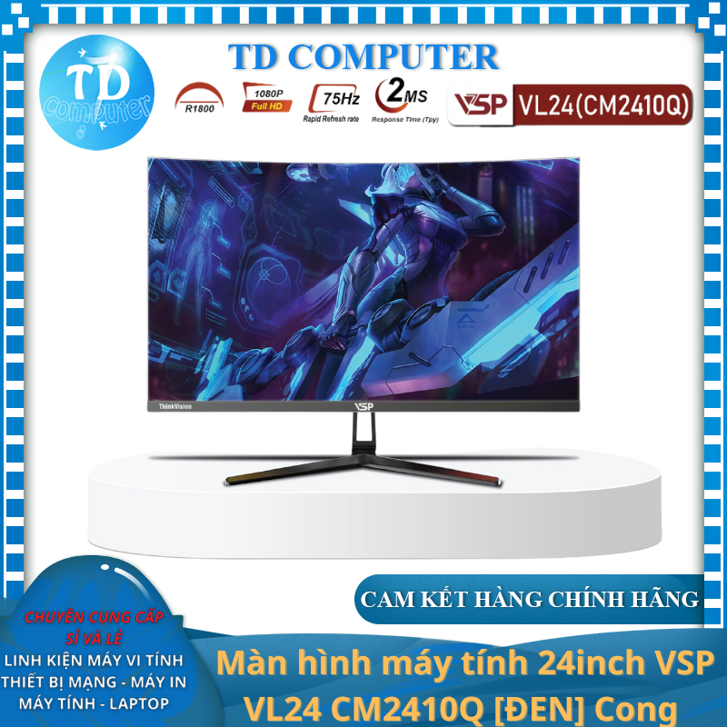 Màn hình máy tính 24inch VSP VL24 CM2410Q Cong R1800 - Hàng chính hãng TECH VISION phân phối