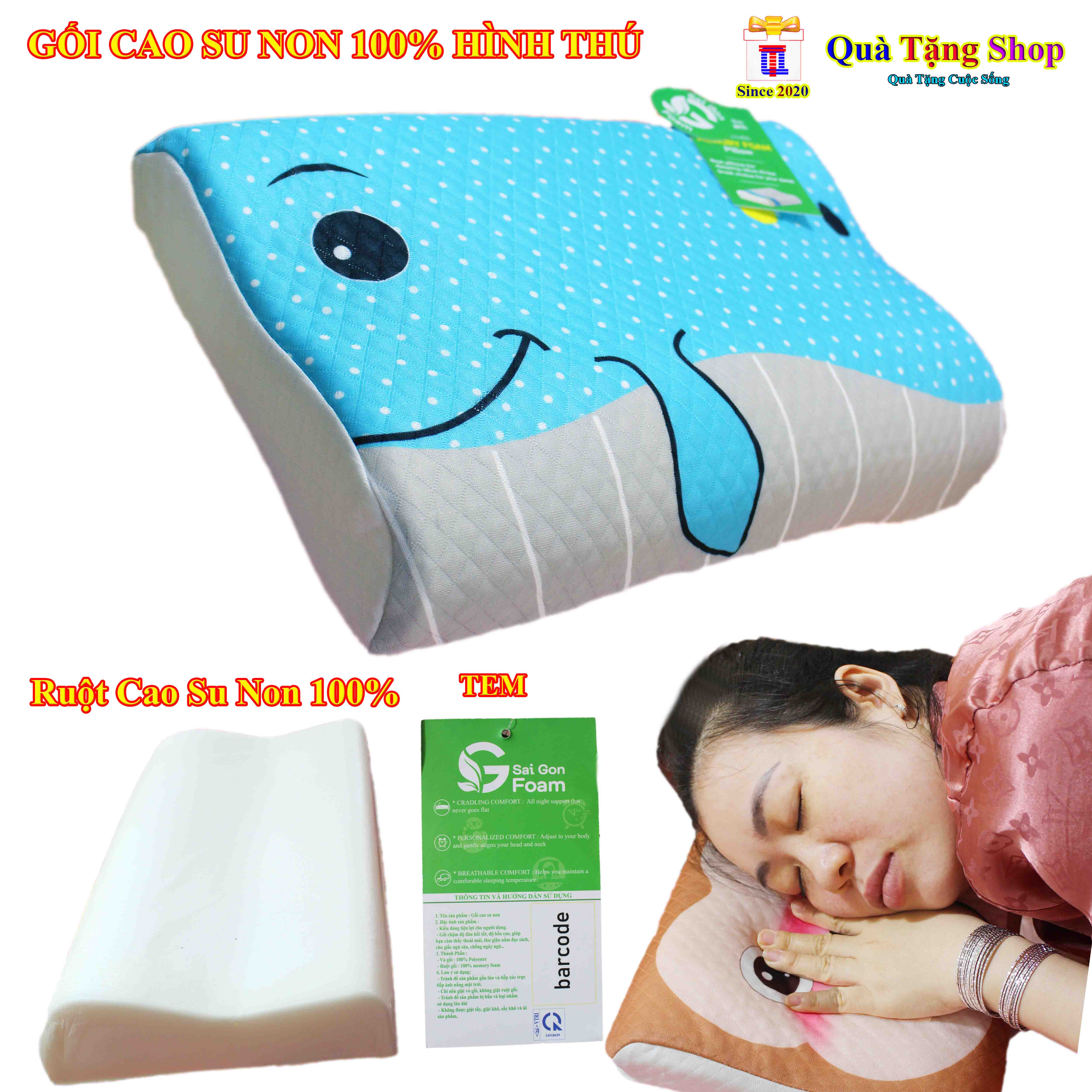 GỐI CAO SU NON CAO CẤP 100% SIÊU ÊM