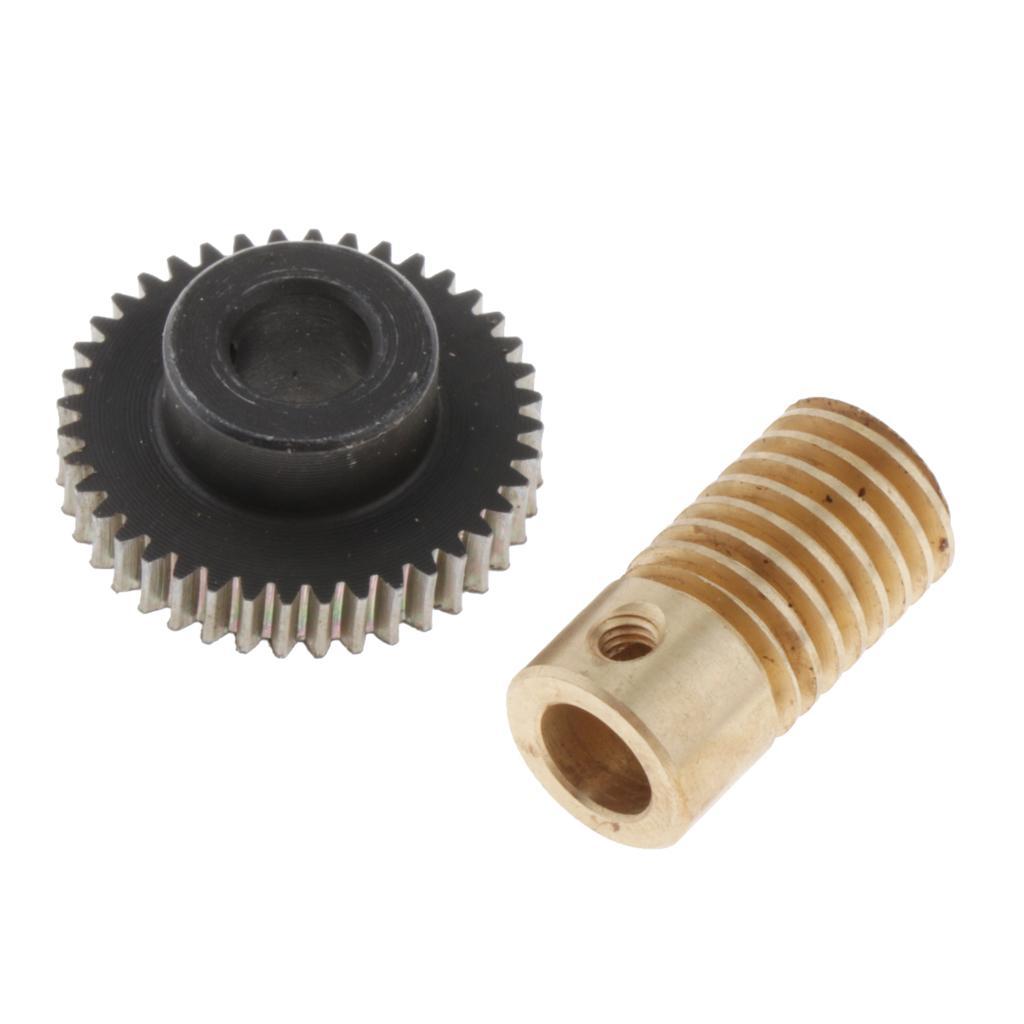 4pcs 0.5 Modulus Steel Worm Gear Wheel + Brass Gear Shaft Set Hole 6mm