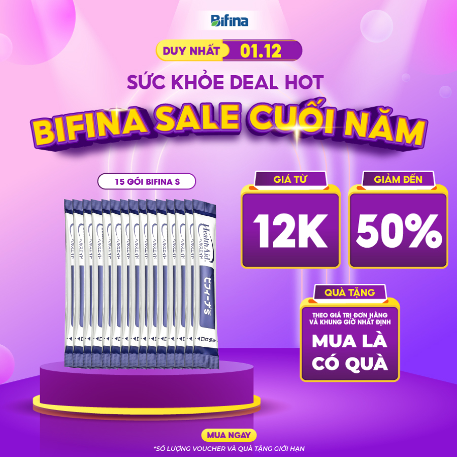 Men vi sinh Bifina Nhật Bản - Loại S 15 gói (không có hộp)