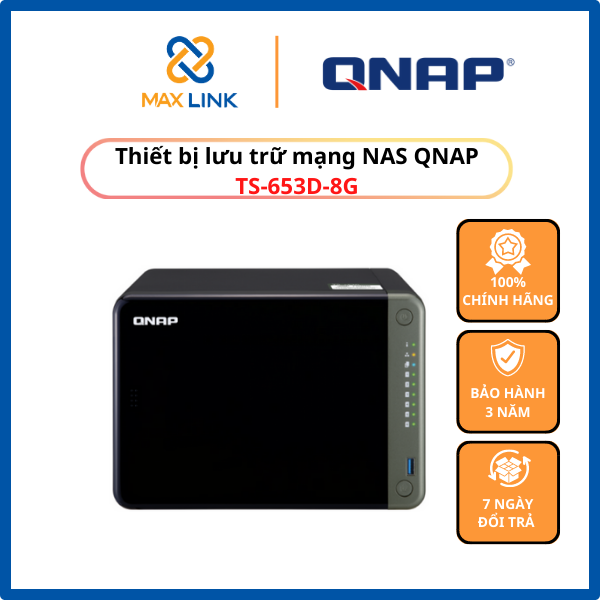  Thiết bị lưu trữ mạng NAS Qnap TS-653D-8G - HÀNG CHÍNH HÃNG