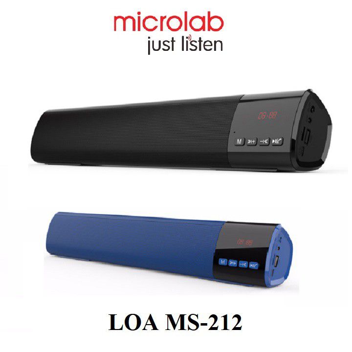 Loa vi tính Microlab MS212 10W Bluetooth / FM / Thẻ nhớ / USB / AUX / Pin sạc - Hàng chính hãng