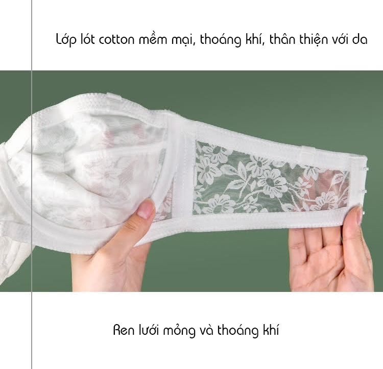 Áo Lót Nữ Ren Mềm Không Dây Không Đệm Có Gọng Chống Tụt Hàng Loại 1 B226
