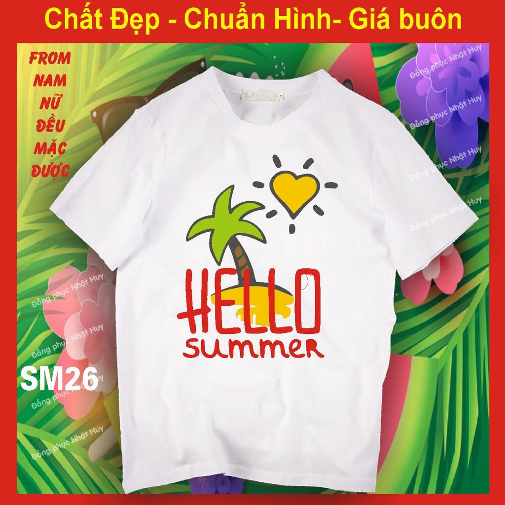 Áo đi biển SM26,du lịch, hello summer, thun,phông, cộc,đồng phục