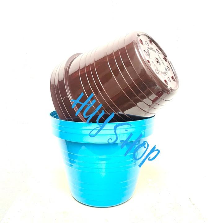 COMBO 5 CÁI CHẬU NHỰA TREO TRỒNG HOA CÓ MÓC KẼM