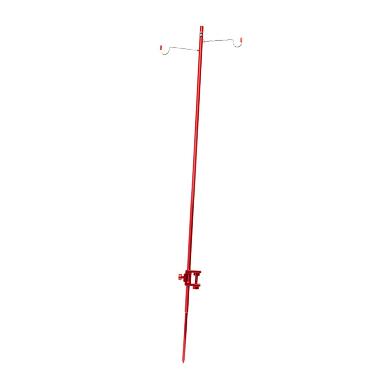 Portable Camping Lantern Stand, Lantern Holder, with Clamp & Stake, Lightweight Aluminum Alloy Removable Lantern Hanger, for Picnic Fishing