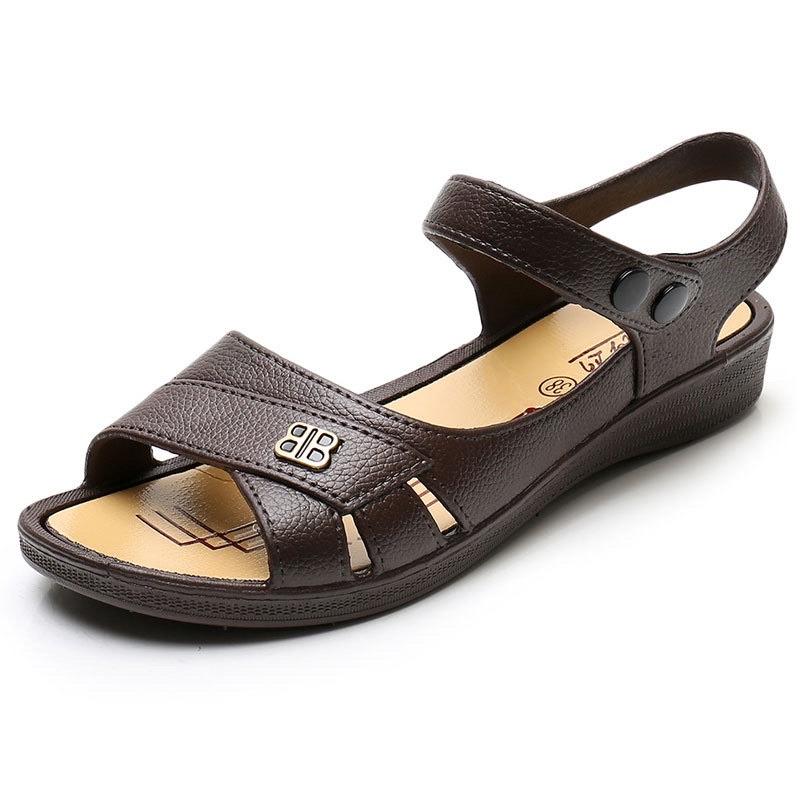Dép sandal trung niên nữ- dép quai hậu chất liệu cao su siêu êm