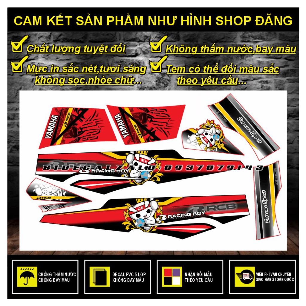 TEM RỜI SIRIUS MẪU RCB RACINGBOY DÁN XE ĐỎ - BI DECAL