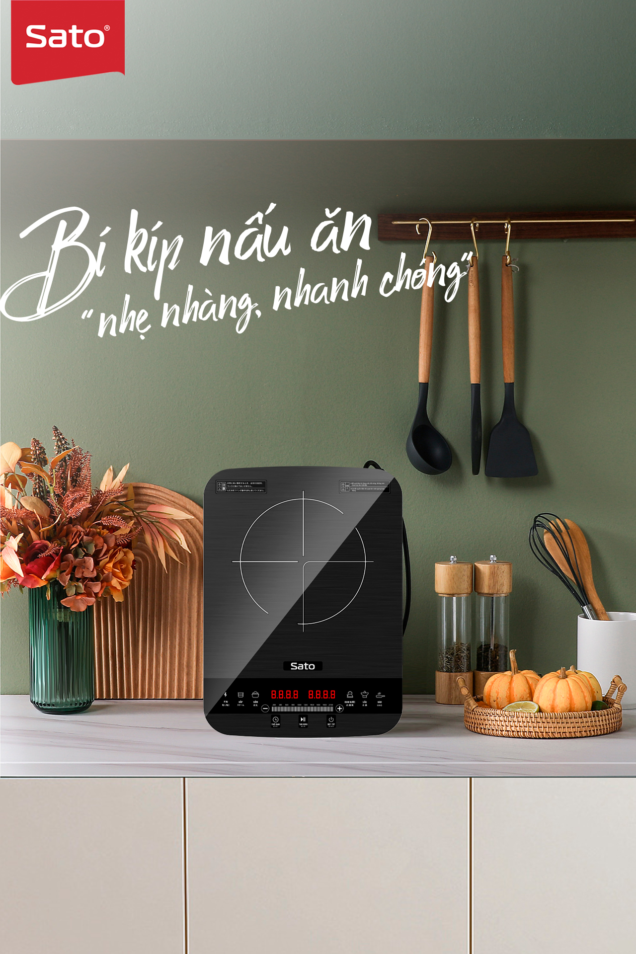 Bếp từ đơn SATO BT042 Mặt kính cường lực cao cấp chống xước, chịu nhiệt lên tới 750 °C độ bền cao và an toàn tuyệt đối - Miễn phí vận chuyển toàn quốc - Hàng chính hãng