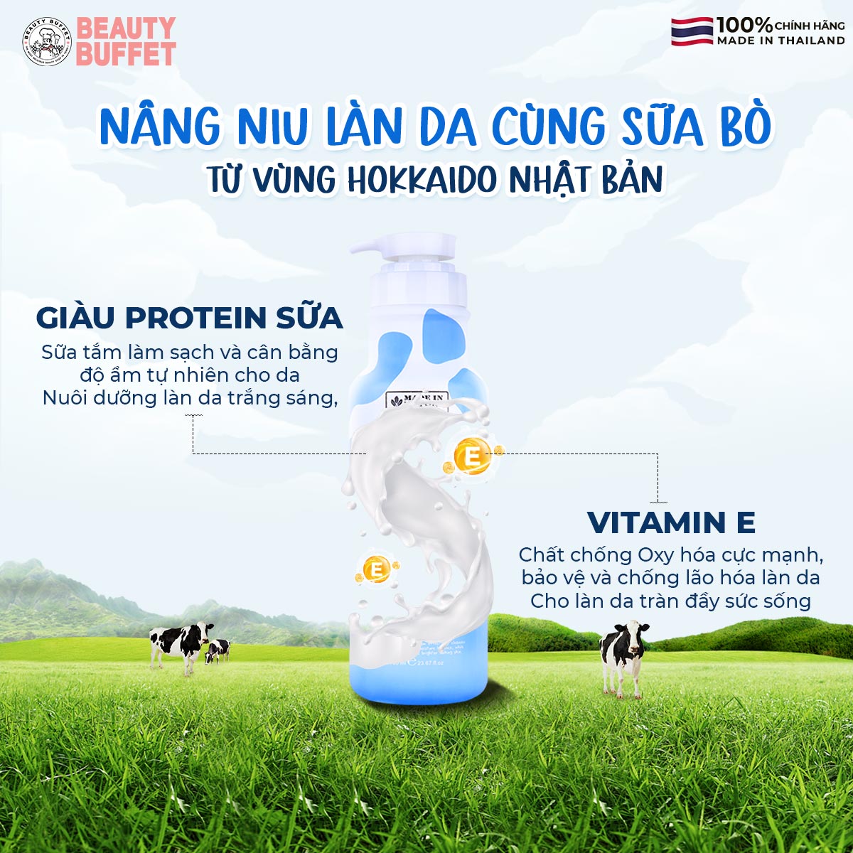 Sữa Tắm Dưỡng Ẩm Và Làm Sáng Mịn Da Từ Hokkaido Made In Nature 700ml