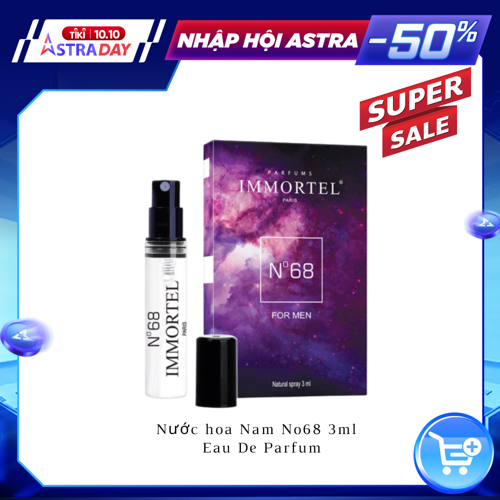 Nước hoa Nam IMMORTEL No68 Chai xịt 3ml - Eau De Parfum