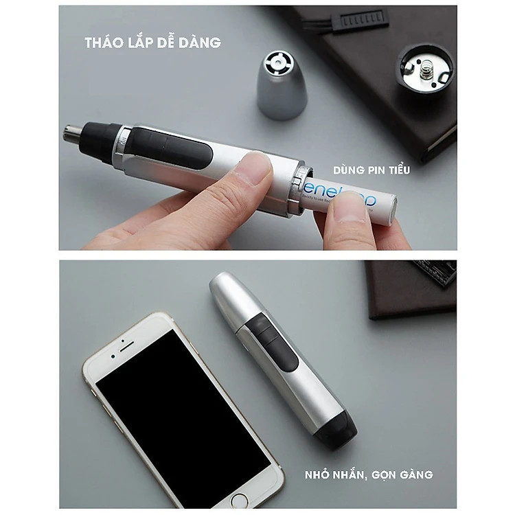 MÁY DỤNG CỤ TỈA LÔNG MŨI, LÔNG TAI, RÂU, LÔNG MÀY CHẠY PIN- Hàng chính hãng