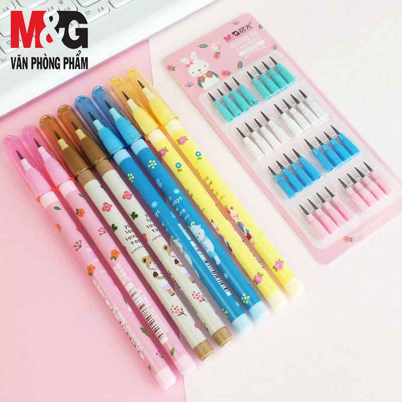 Bút chì khúc M&G AMPQ1602 thân có hình Mèo, Thỏ, Gấu