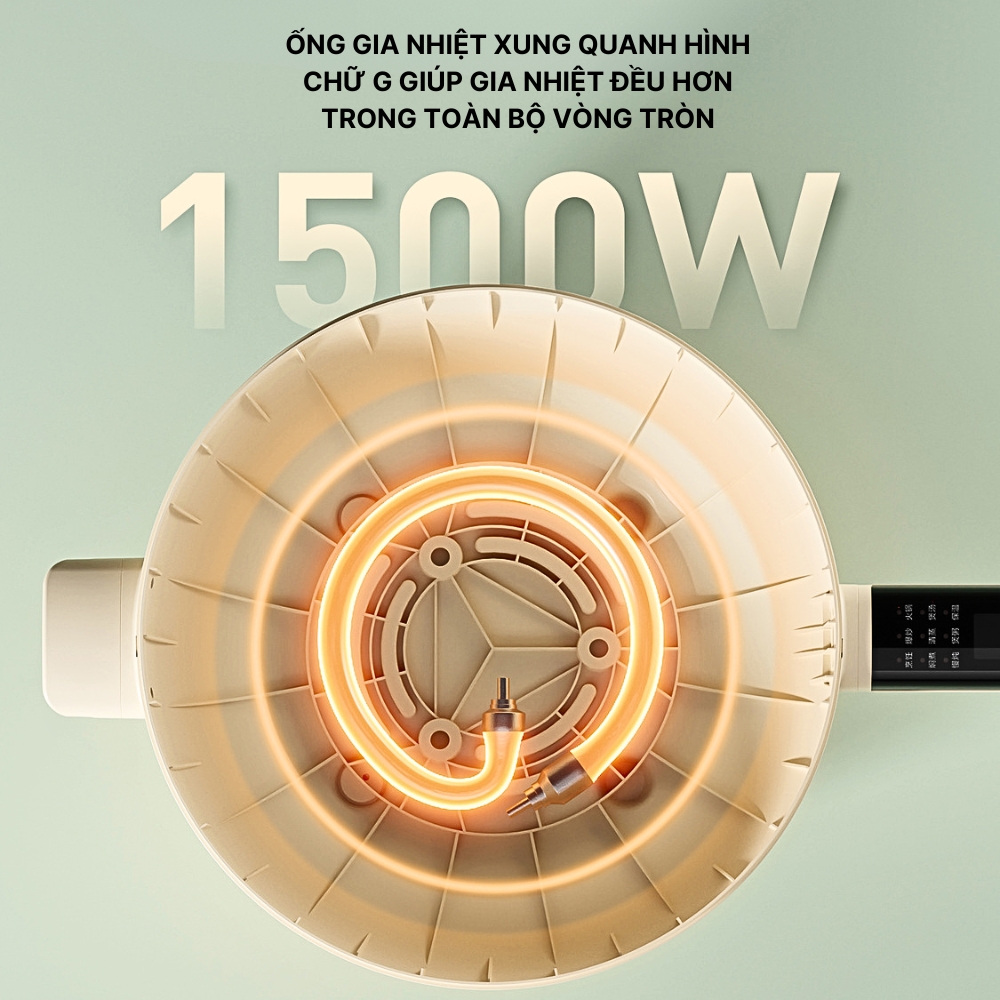Chảo điện đa năng YOICE công suất 1500W, màn hình cảm ứng thông minh - YDCG03 - HÀNG CHÍNH HÃNG