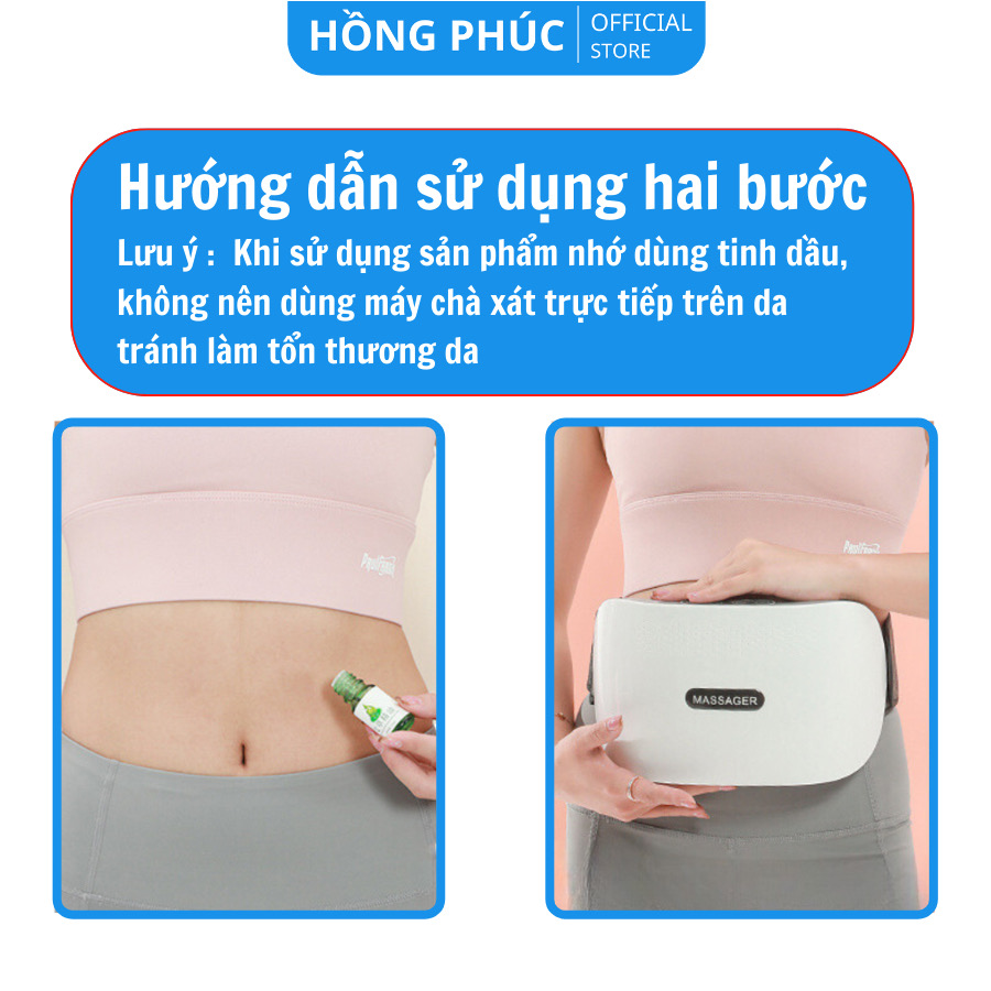 Máy massage bụng đa năng BM-B46, tích hợp đá nóng himalaya giúp tan mỡ bụng, chân đùi, an toàn cho người sử dụng