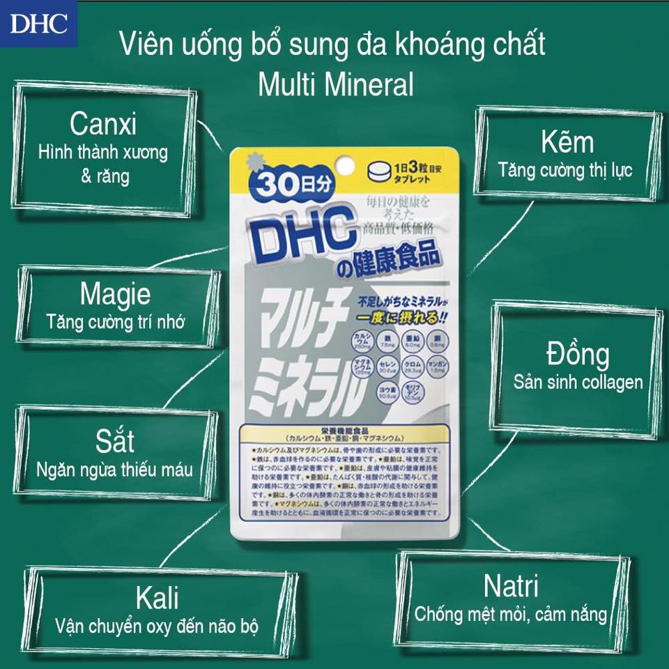 Viên Uống Khoáng Tổng Hợp DHC Multi Minerals 