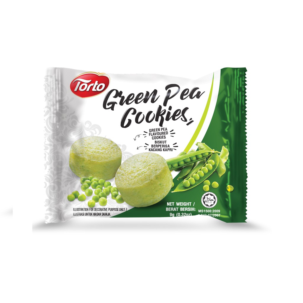 Bánh quy Đậu Xanh White castle nhập khẩu Malaysia 144g Torto Asian Cookies Green Pea Cookies