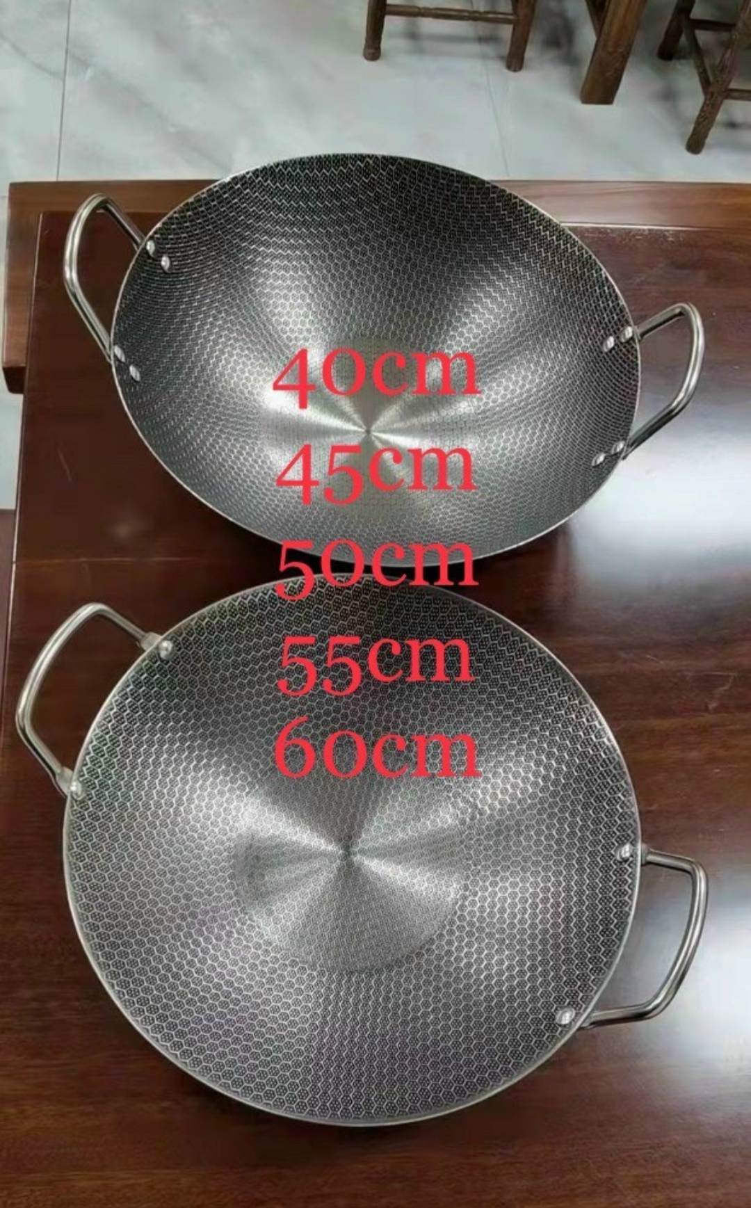 Chảo Inox Cao Cấp nhiều Size > Chảo Inox Chống Dính Tự Nhiên Bề Mặt Nhám Tổ Ong - Công Ngệ Mới