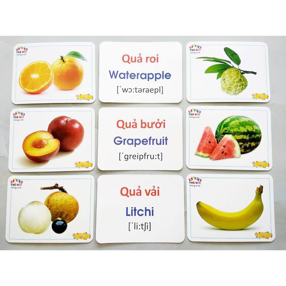 Bộ thẻ học thông minh 16 chủ đề 416 thẻ Thẻ Học, Flashcards Cho Bé 16 Chủ Đề Song Ngữ Anh Việt