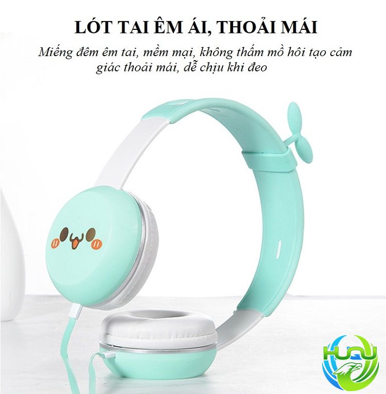 Tai Nghe Có Dây Dễ Thương Huqu HQ-Y8 Âm Thanh Rõ Ràng, Mic Bắt Tốt -Hàng Chính Hãng