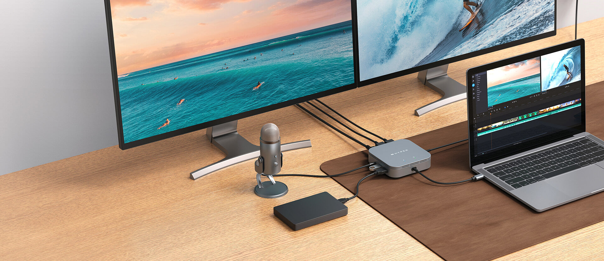 Cổng chuyển Hub HyperDrive Thunderbolt 3 Mobile Dock - HDTB3TD - Hàng chính hãng