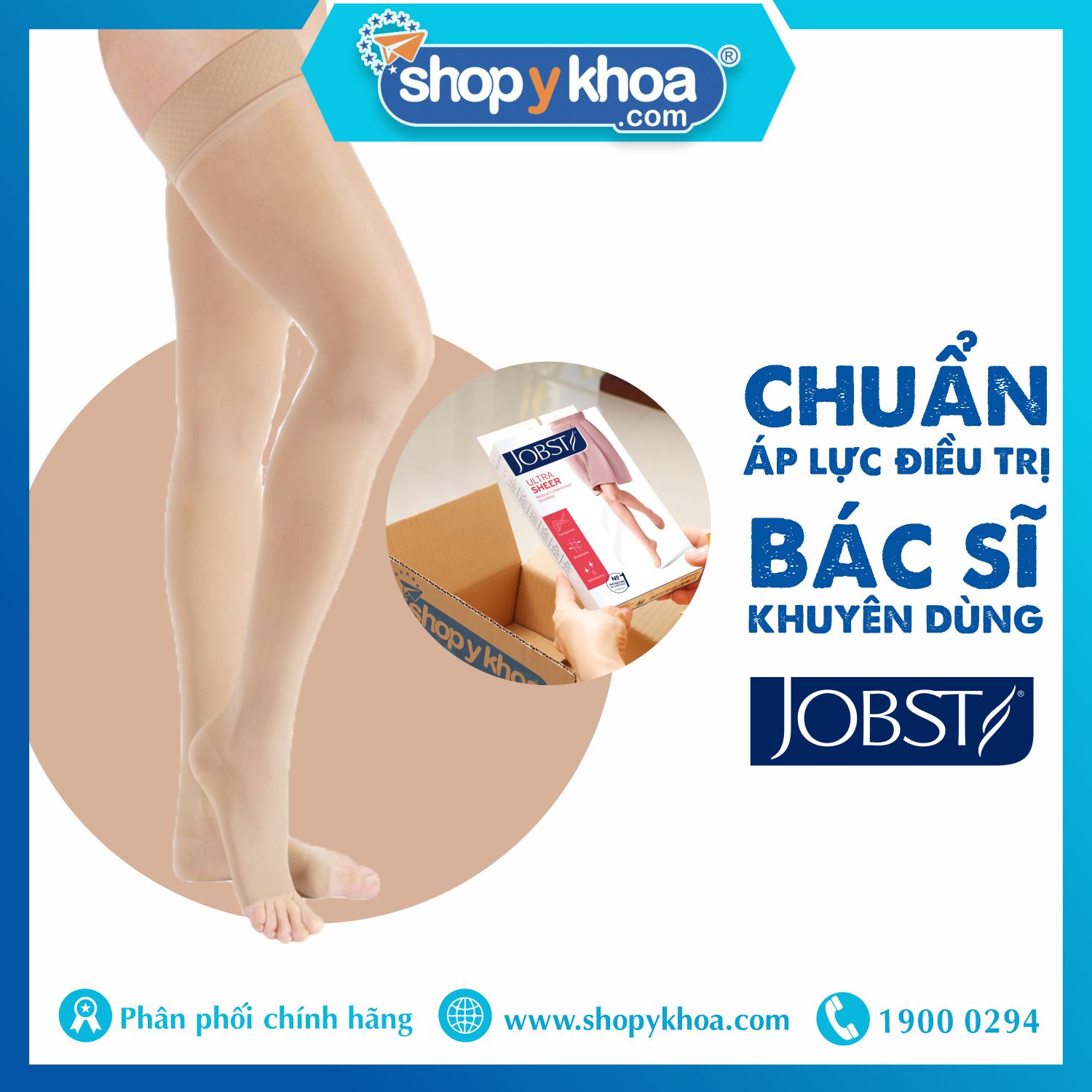 Vớ y khoa đùi JOBST UltraSheer - Siêu Mỏng hỗ trợ điều trị giãn tĩnh mạch chân