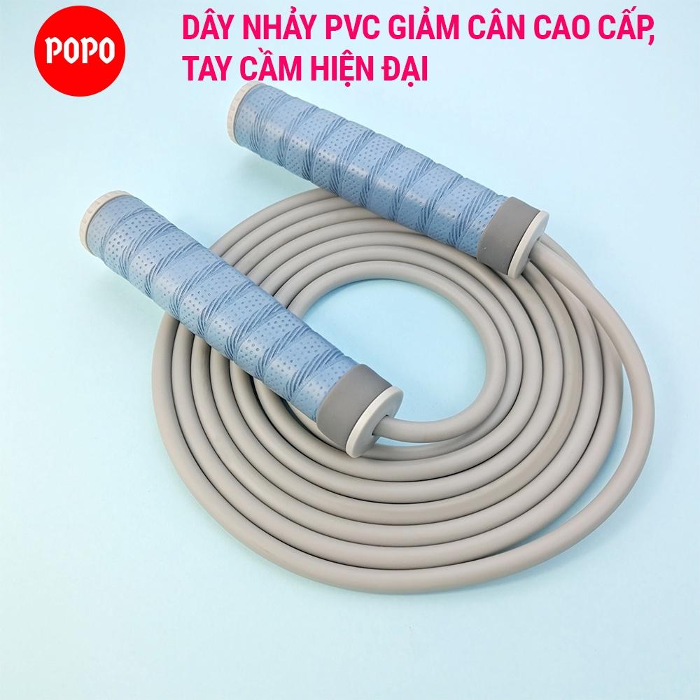 Dây nhảy thể lực POPO TS85 kèm 2 tạ, chất liệu dây PVC nặng độ bền cao