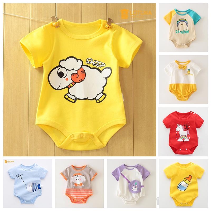 Bodysuit cho bé gái bé trai mẫu Body chip ngắn tay cotton họa tiết dễ thương cho trẻ sơ sinh từ 3-12kg