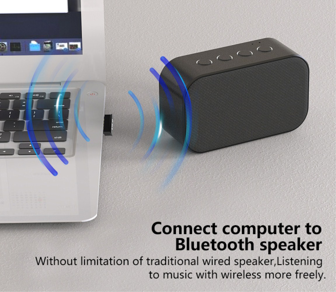 Bộ thu phát không dây Usb bluetooth 5.0 dùng cho máy tính laptop pc - hàng chính hãng