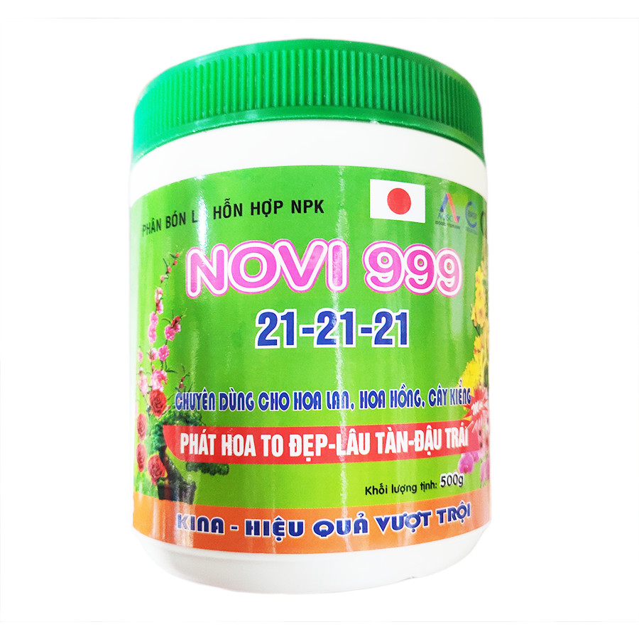 Phân bón dưỡng cây toàn diện Novi 999 21 21 21 hủ 500g