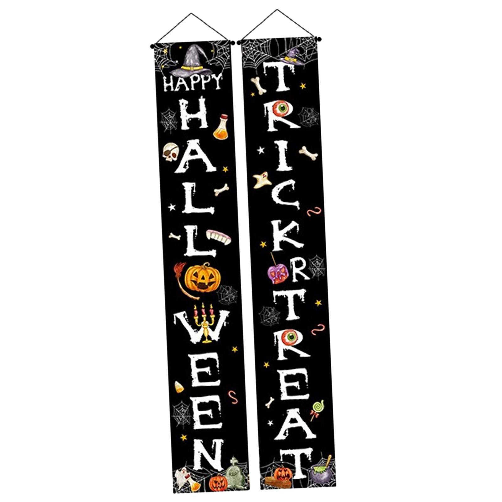 Halloween Banner Hanging Door Decorative Indoor Flag Halloween Decor for Festival Themed Party Haunted House Front Decor