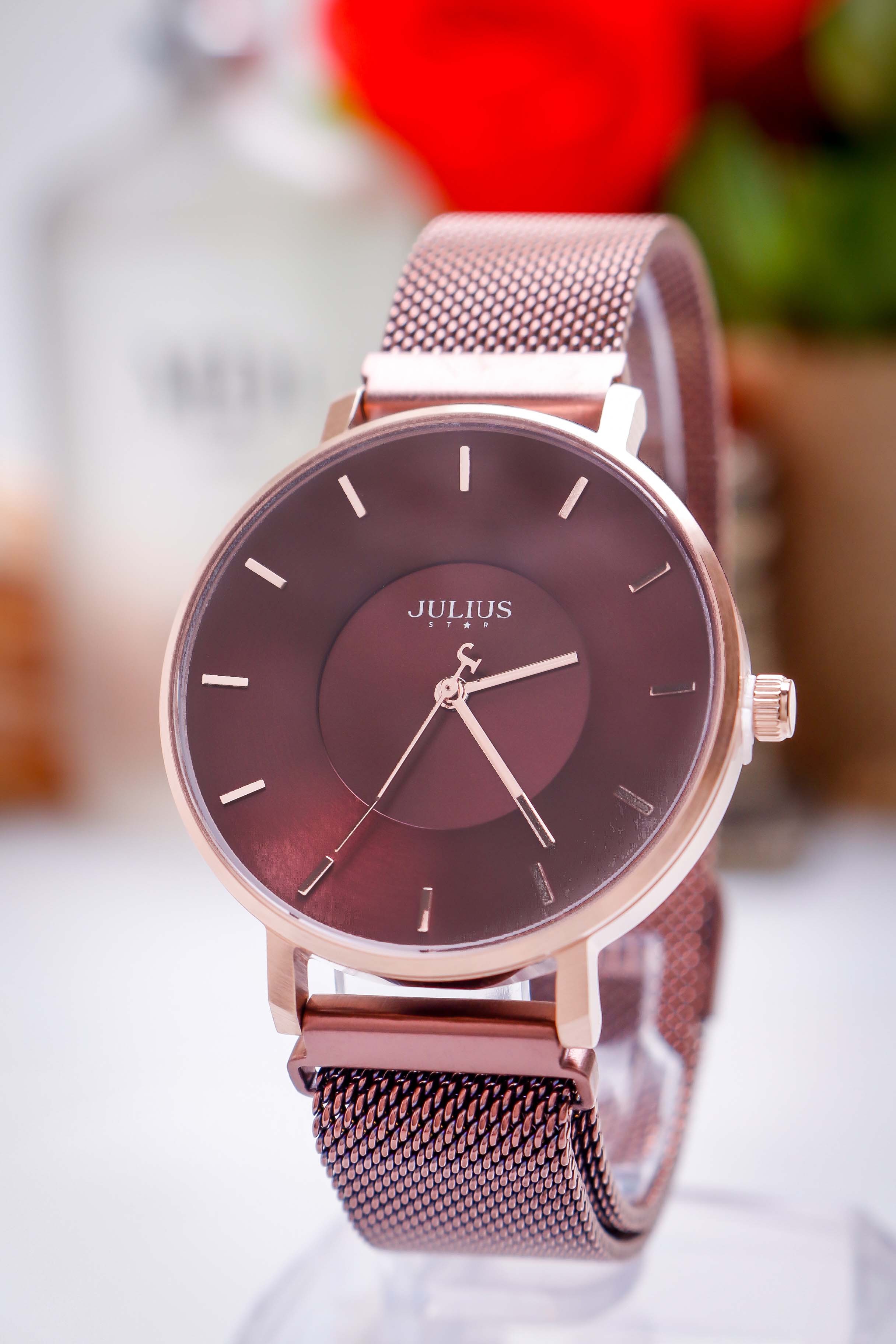 Đồng Hồ Nữ JS-025C Kính Saphire Julius Star Dây Nam Châm Hàn Quốc