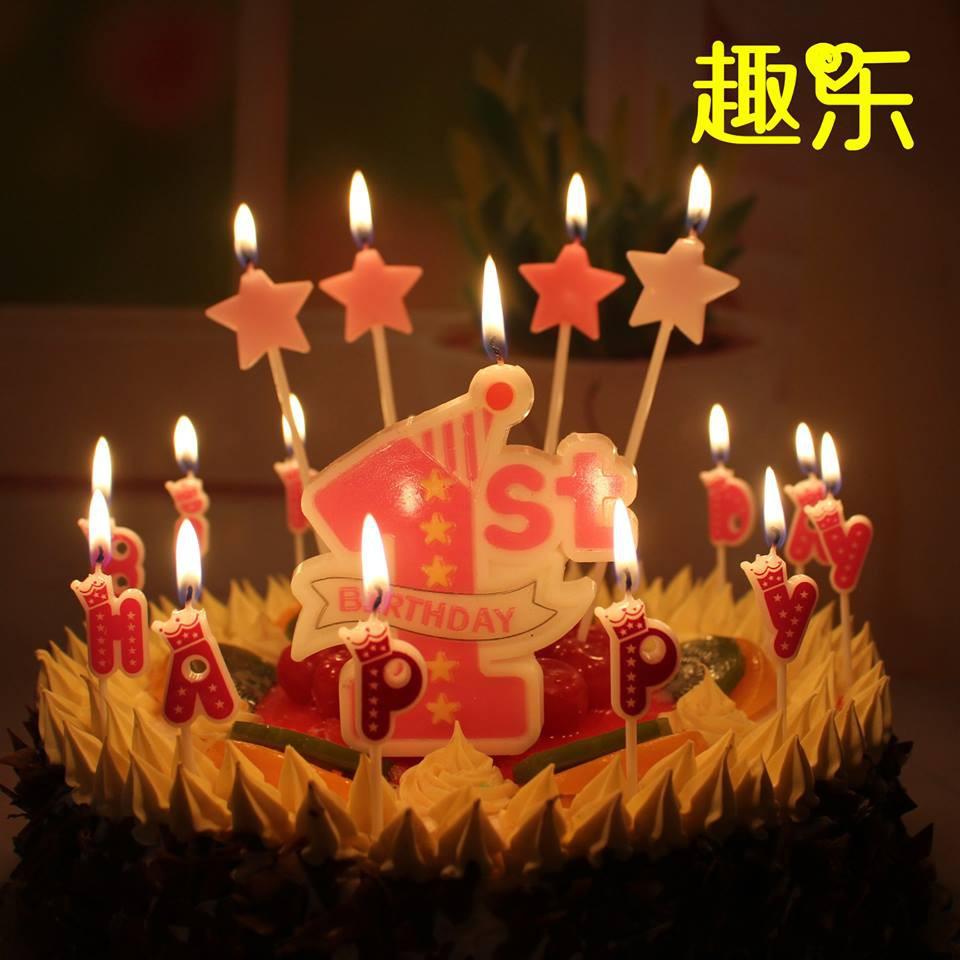 Bộ nến chữ happy birth day dành cho bé trai và bé gái