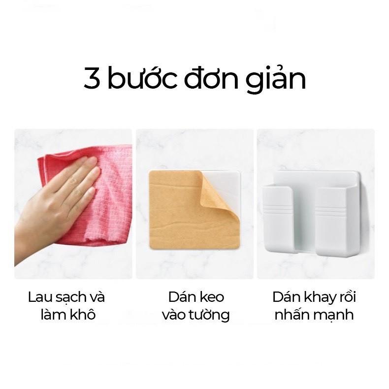 Giá Sạc Điện Thoại Dán Tường, Kệ Dán Tường Để Điều Khiển Tivi, Điều Hòa, Miếng Dán 3M Chắc Chắn - Taky Home 4050