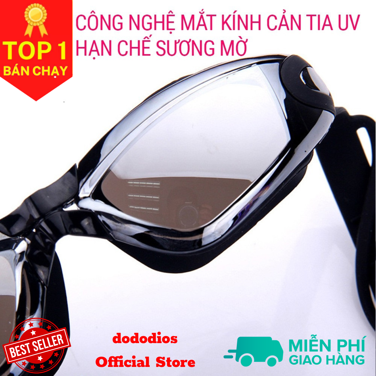 Kính bơi cận thị có độ cận từ 1.5 đến 8.0 mắt tráng gương chính hãng dododios cho người lớn, trẻ em, cho bé từ 8 tuổi, kính bơi cận thị người lớn, kính bơi cận thị cho người lớn