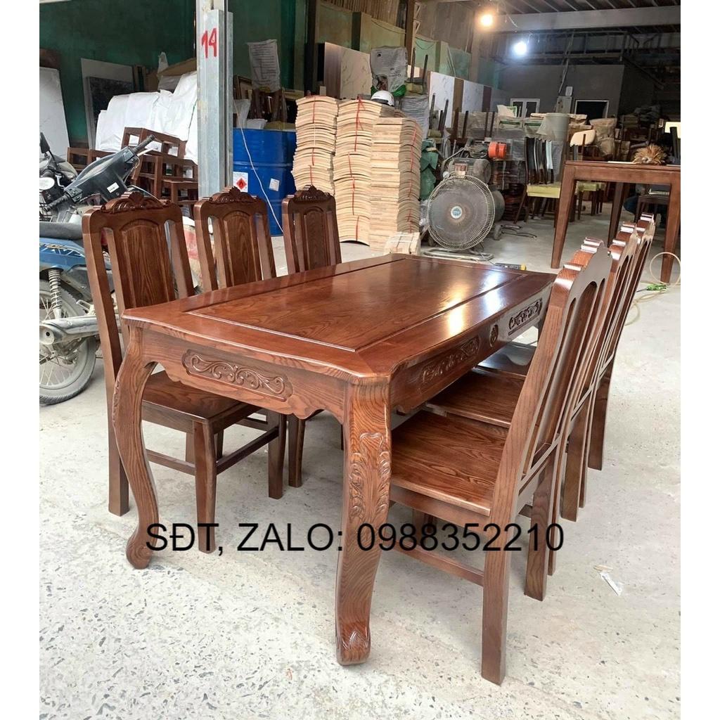 Bàn ăn gỗ sồi xám