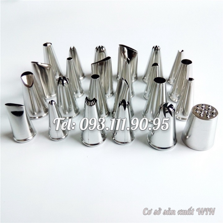 Bộ 24 đuôi bắt bông kem – Bộ dụng cụ làm bánh kem – Mã số 1035