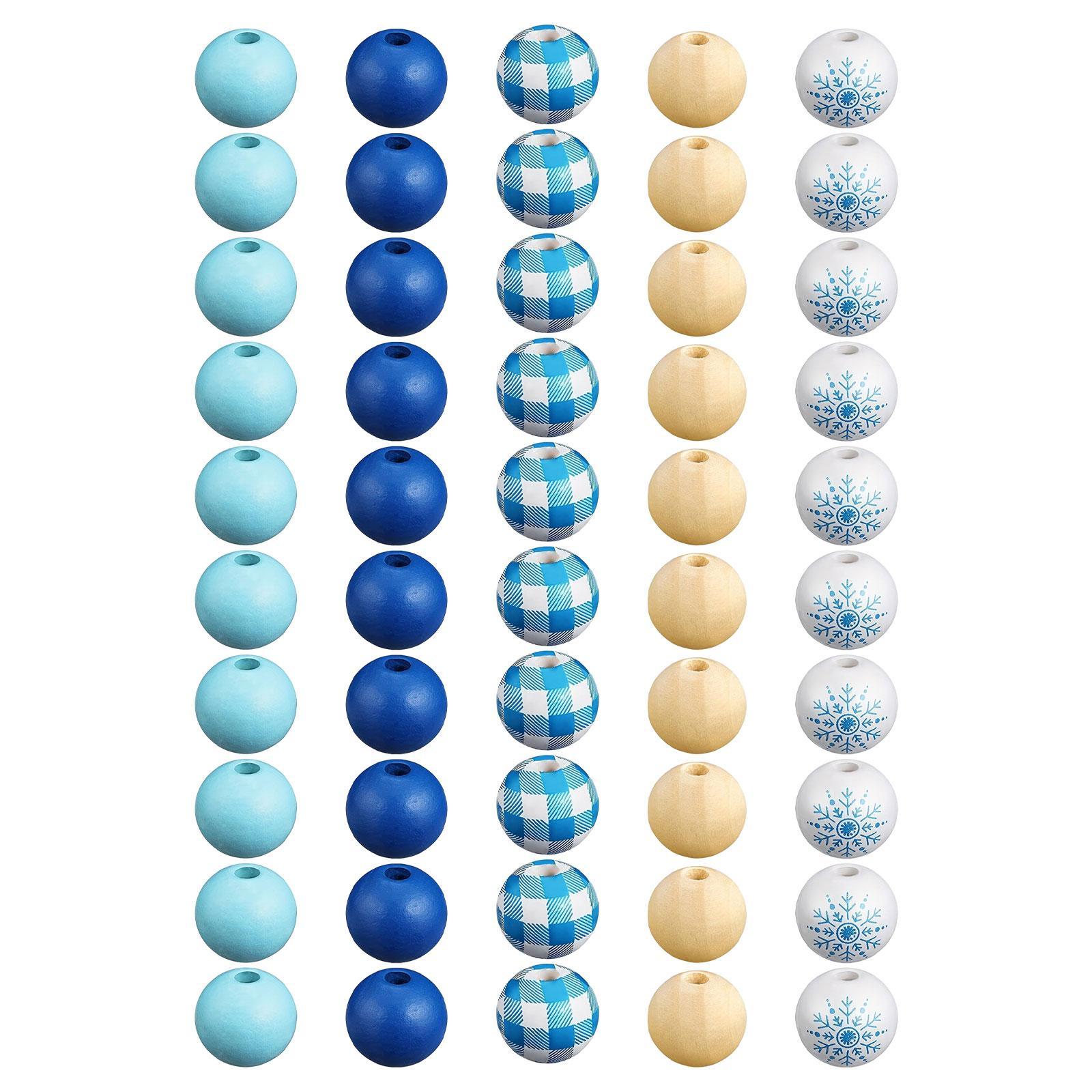 50x Winter Wooden Beads Loose Spacer Beads Decoration Kids Adults Snowflake Craft Beads for Jewelry Making Findings Bracelets