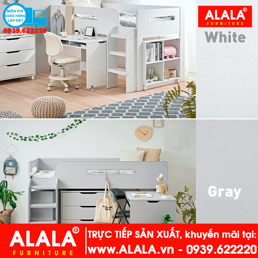 Giường tầng cho Bé ALALA138 đa năng