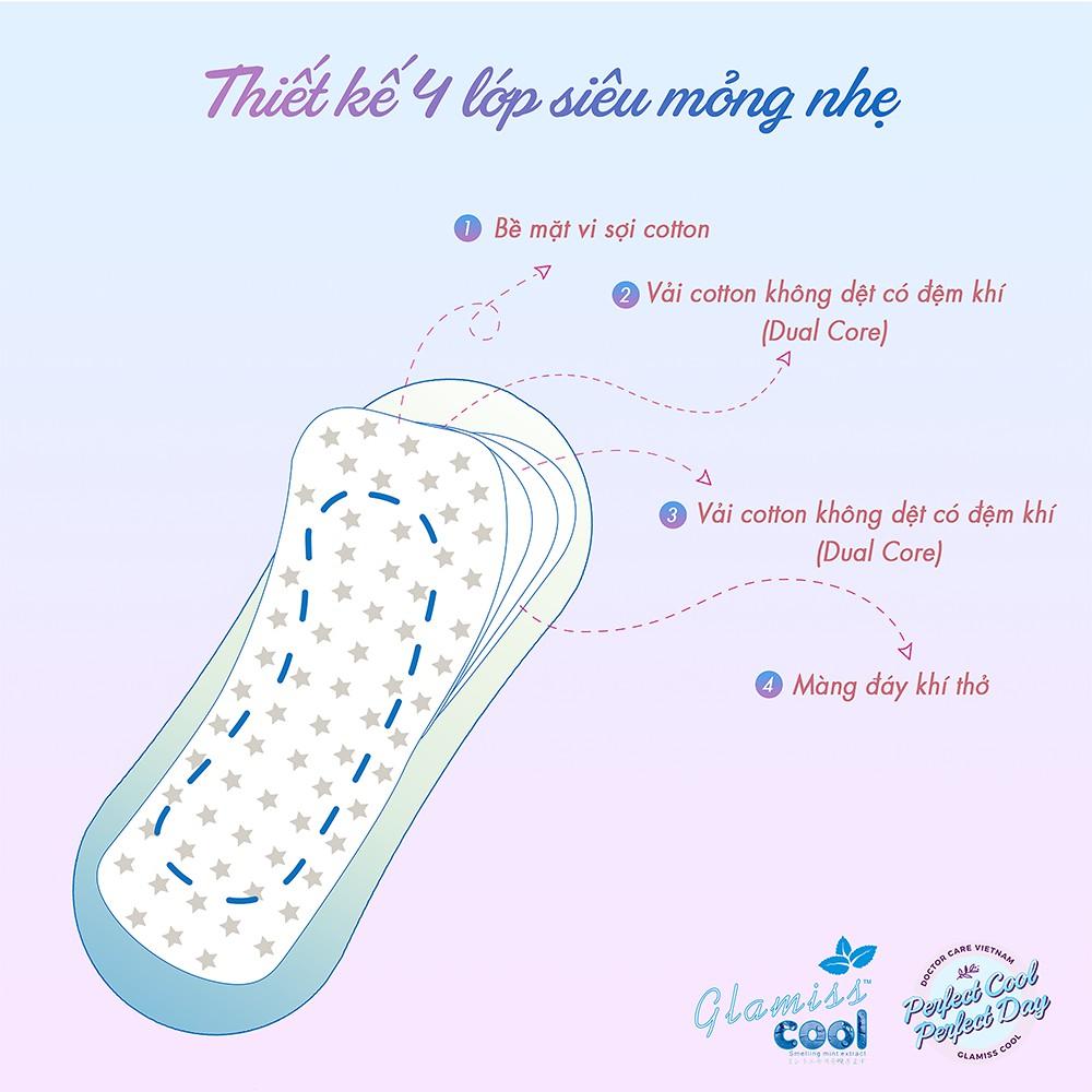 Combo 6 Băng vệ sinh hàng ngày Glamiss Cool BVS thảo dược 16cm siêu mát siêu khô thoáng