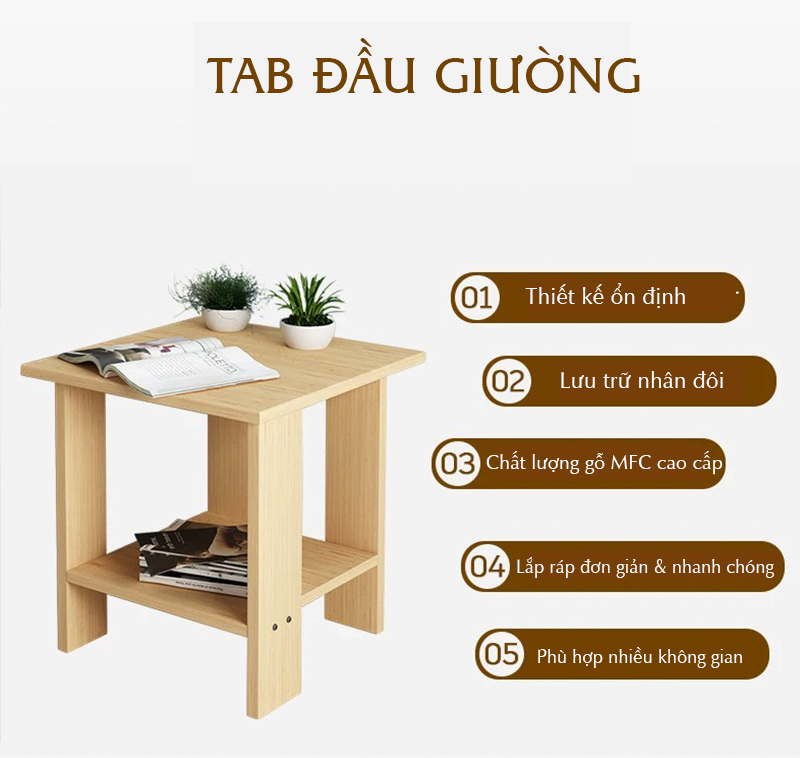 Tab đầu giường, bàn trà nhỏ tiện lợi giá rẻ GP23