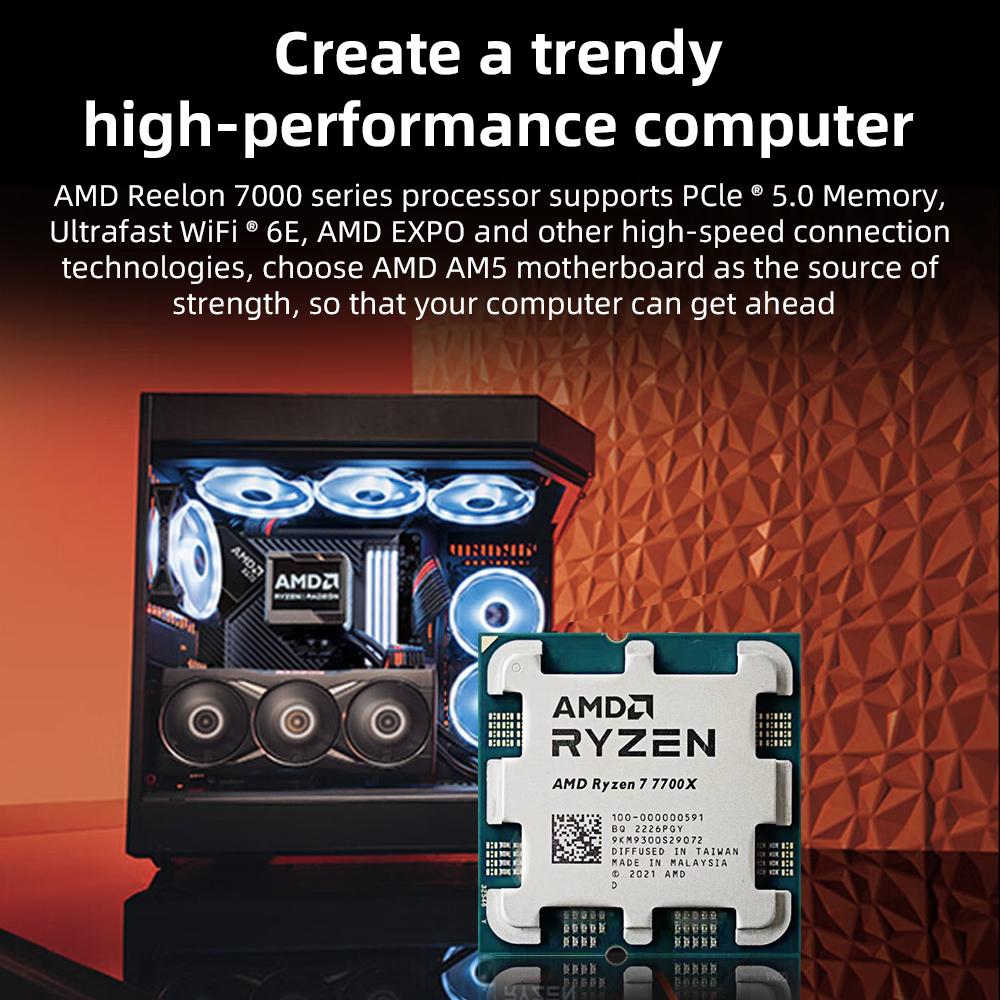 Mới AMD Ryzen 7 7700X R7 7700X 4.5 GHz 8 Nhân 16 Luồng 5NM L3=32M 100-000000591 Ổ Cắm AM5 Nhưng Không Có Tản Nhiệt